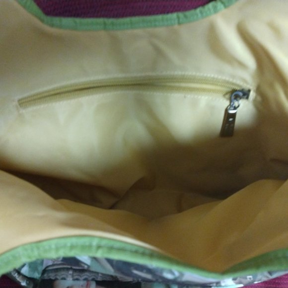 ❤️JEANNE LOTTIE Art Deco Nylon Hobo Purse +3 Logo Zip Pulls & 1 Purse JL Key FOB - Picture 5 of 10